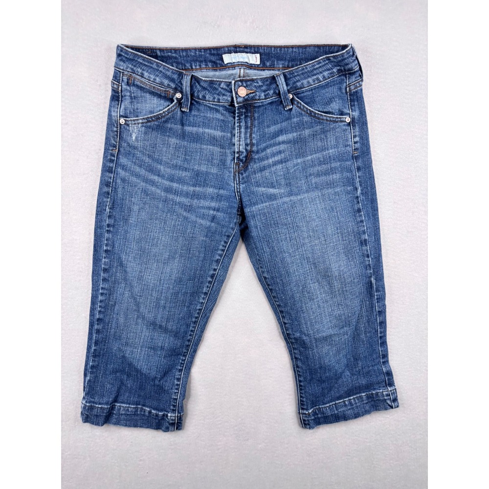 Levis 545 Jeans Womens 10 Blue Denim Cropped Capri Mid Rise Medium Wash Stretch